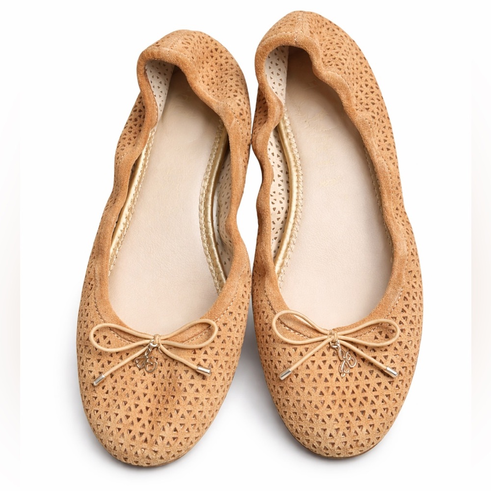 Sam Edelman Tan Perforated Felicia Ballet Flats